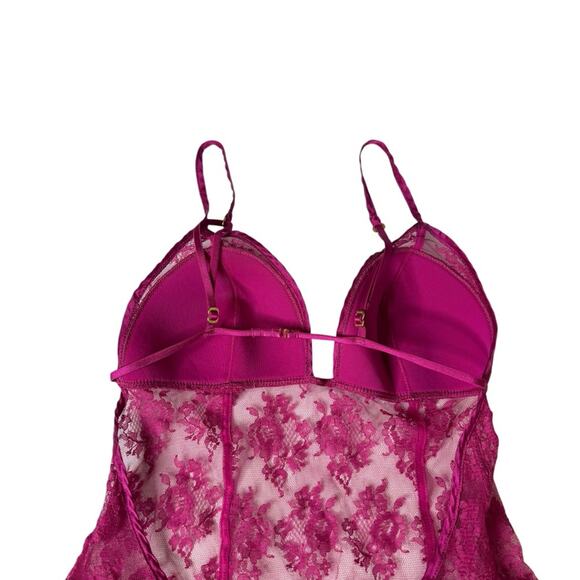 Victoria’s Secret Very Sexy Y2K Pink Lace Chemise Mini Slip Dress Women’s Medium - Picture 4 of 11